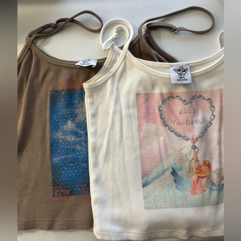 Boy’s Lie M/L Cropped Tank Tops- 2 pairs